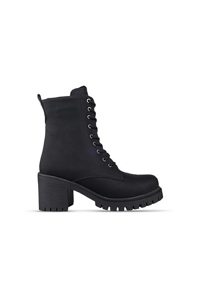 M.P. Women's Lace-Up Black Casual Boots