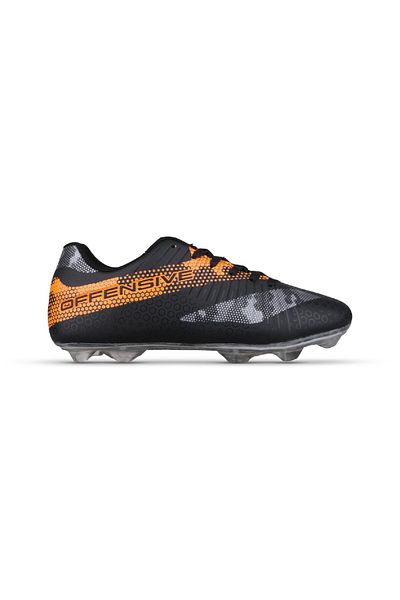 M.P. Men's Lace-Up Black-Orange Football Boots Football Shoes