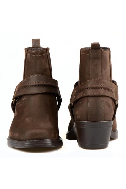 FootCourt Women's Brown Western Blunt Toe Boots