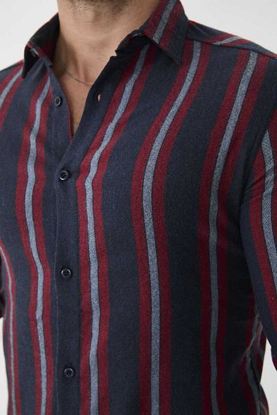 MCZ GİYİM Ανδρικό πουκάμισο με ριγέ Melange Slim-Fit