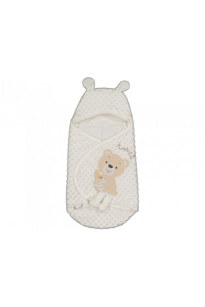 ugurbocegicocukdunyası Chickpea Colored Ladybug Kids - Snap Fastener, Honey Embroidered Blanket Swaddle 4505
