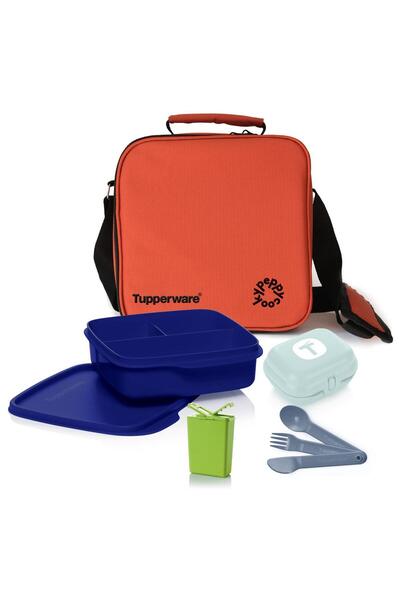 Peppycooky Tupperware X Large Orange Set 5-Bag Food Carrier and Meal Prep Set