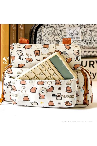 Kawai Capybara Capybara 3 Compartment Large Capacity Pen Holder