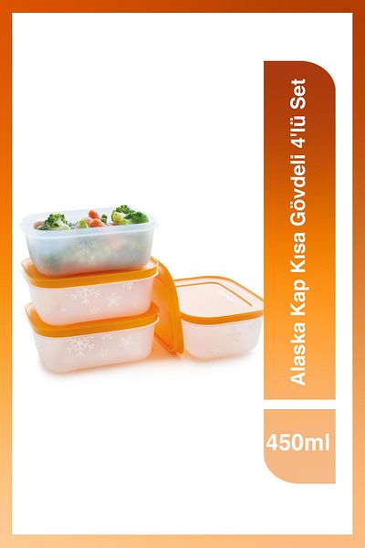 Tupperware Alaska Short Body Icebox Storage Container Set of 4 450 ml