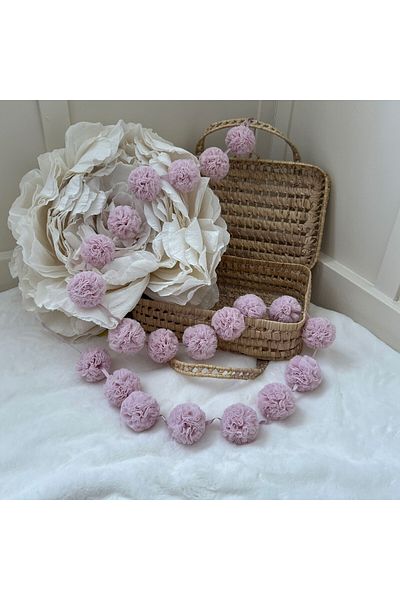 PAMUKA Tulle Mini Pompom Banner for Baby - Lilac