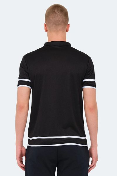 Slazenger Polo Collar Woven Fabric Men's Black T-Shirt