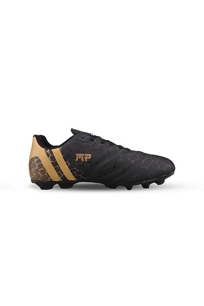 M.P. Men's Lace-Up Black-Gold Football Boots Football Shoes