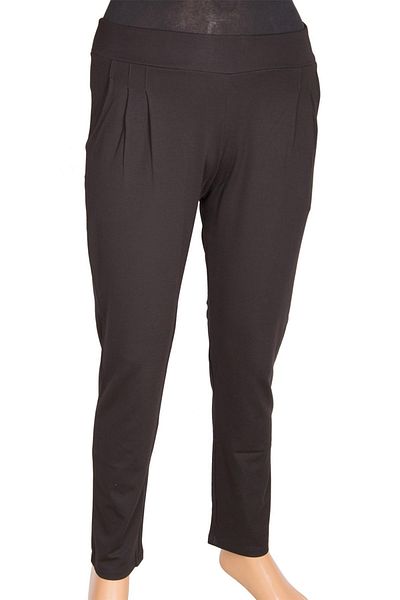 Barem Women's Collared Steel Interlock Black Trousers