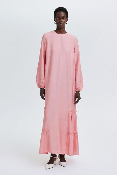 Touché Privé Linen Textured - Gathered Skirt Dress
