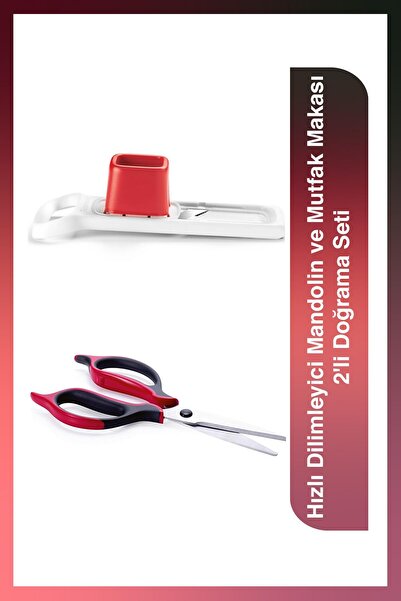 Tupperware Hızlı Dilimleyici Mandolin Ve Mutfak Makası 2'li Doğrama Seti