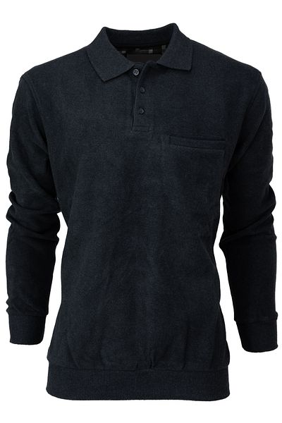 Oppland Men's Winter Polo Neck Sweater Cotton Knitted Raised Thessaloniki Buttoned Casual Full Fit with Pockets