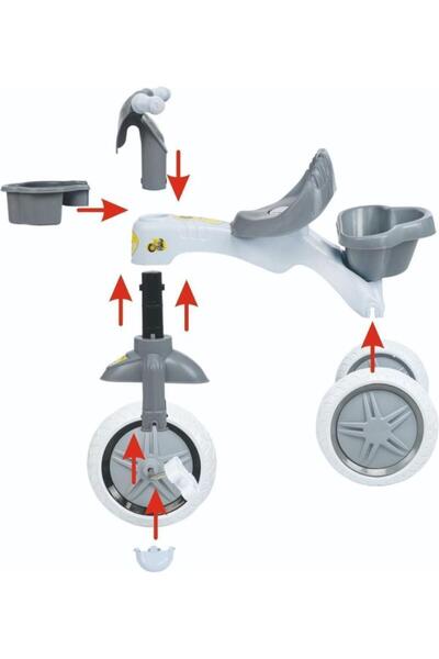 Genel Markalar KİTTY Üç Tekerlekli Bisiklet Çocuk Bisikleti 3 Teker Bisiklet 1-3-5 Yaş Plastik Motor İlk Bisiklet S