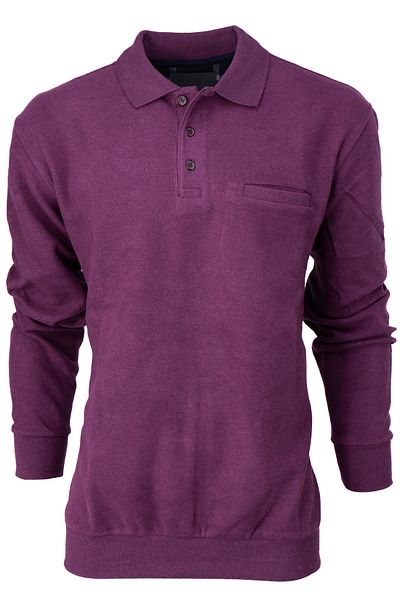 Oppland Men's Winter Polo Neck Sweater Cotton Knitted Raised Thessaloniki Buttoned Casual Full Fit with Pockets