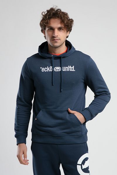 ECKO UNLTD Yorker Navy Blue Sweatshirt Embroidered Loose Fit Men's Sweatshirt