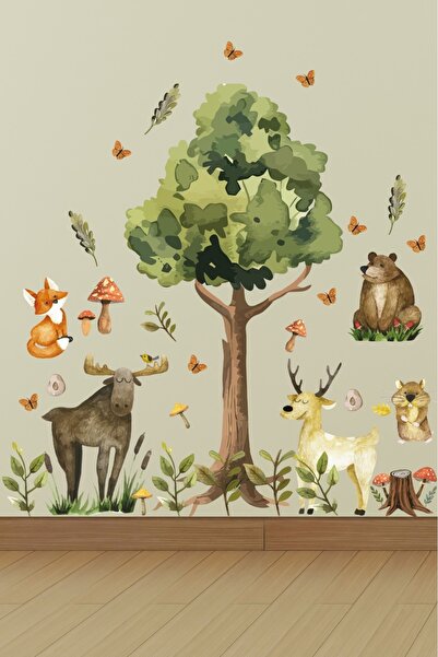 esatoys Σετ αυτοκόλλητων παιδικού δωματίου με θέμα το δάσος