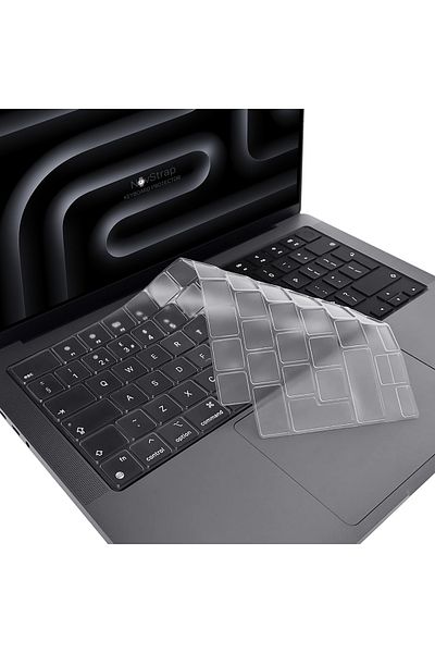 NovStrap Turkish Keyboard Protective Case Compatible with Apple MacBook Pro 14 Inch M4 A3401 A3112 A3185 Transparent