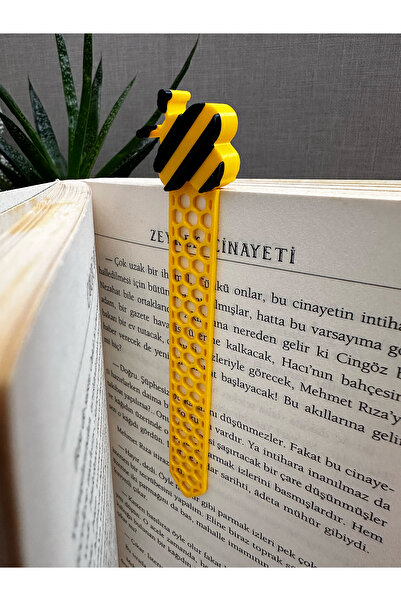 Paprika Bee Bookmark - Honeycomb Bookmark - Bookmark - Bookmark - Bookmark