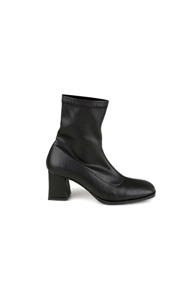 Akka Shoes Kadın Streç Fermuar Detaylı Topuklu Bot