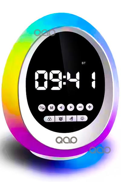 TEKNOHANE Bluetooth Hoparlör Ses Bombası Ses Küresi Rgb Ledli Gece Lambası Saat ve Alarm P133