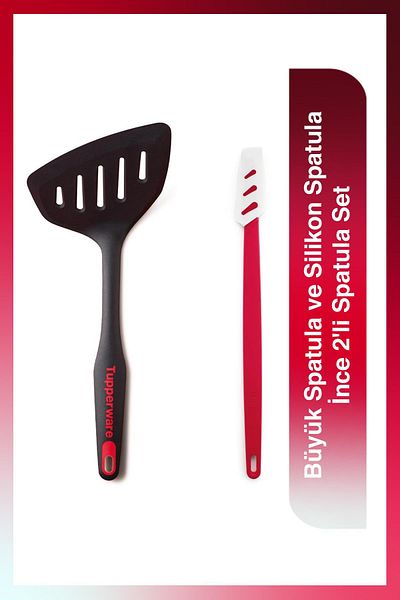 Tupperware Large and Thin Set of 2 Silicone Spatulas