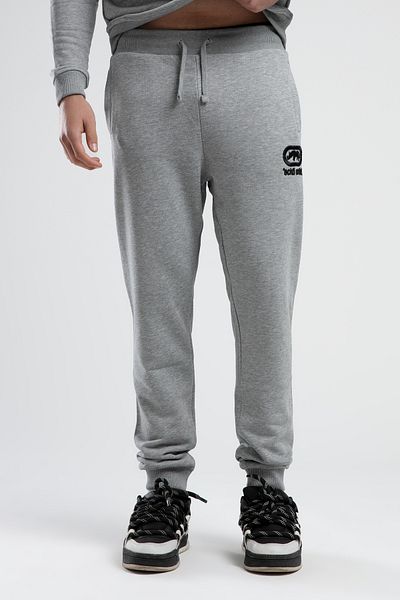 ECKO UNLTD Pierson Gray Relaxed Fit Embroidered Loose Fit Men's Tracksuit Bottom