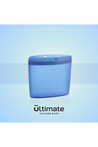 Tupperware Blue Silicone Bag Large Size Multipurpose Flexible and Durable Storage Bag