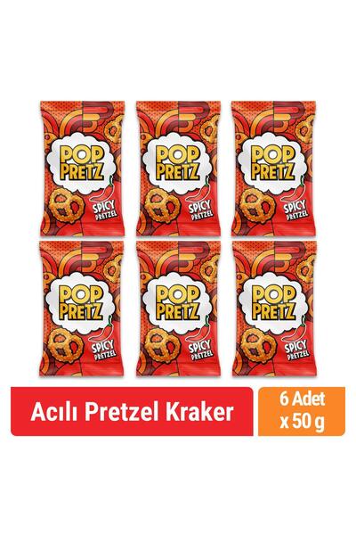 Poppretz Acılı Fiyonk Kraker Acılı 50 gr x 6 Adet
