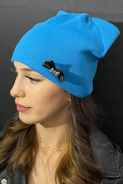 Bay Şapkacı Women's Bow Beret Blue 7219