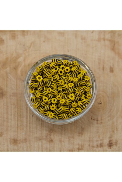 Kanguroom Mărgele de sticlă Cehia cu dungi galbene