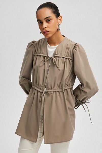 Touché Privé Popeline-Kimono - Raffung detailliert