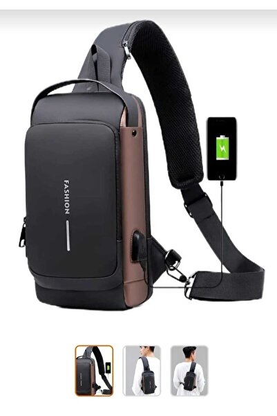 END AFTER Erkek Kahverengi  Vegan Deri Çapraz Askılı Omuz Ve Bel Çantası