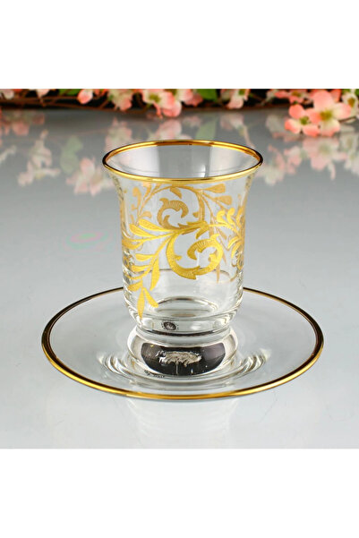AbkaKristal GRV Romano Altın Varaklı Çay Takımı 12 Parça