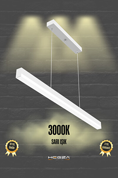 Hegza Lighting Magro 80cm ( Beyaz Kasa, Sarı Işık ) Ledli Sarkıt Modern Led A...