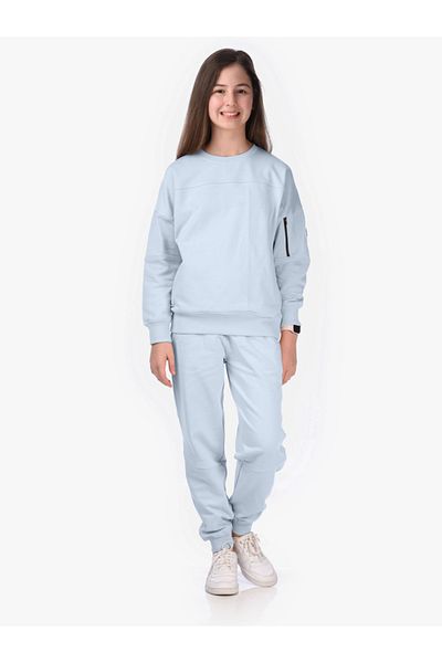 Victor and Jane By Styli Solid Round Neck Sweatshirt & Joggers Sets