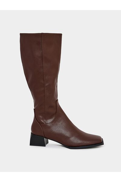 Raid By Styli Square Toe Calf Length Rider Boots