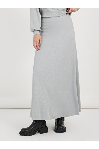 Styli Ribbed Knit Hooded Top & Maxi Skirt Co-Ords