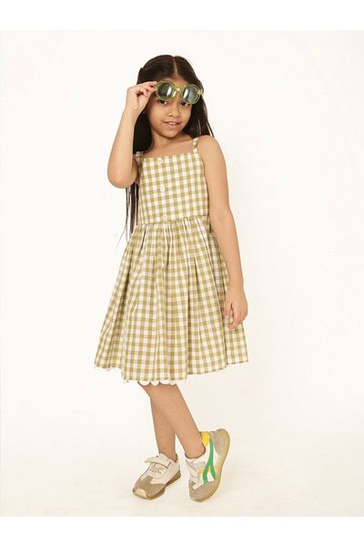 Styli Gingham Check Strappy Dress