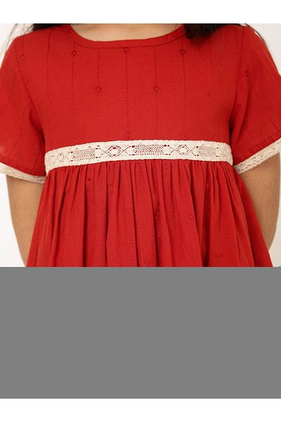 Styli Lace Insert A-Line Dress