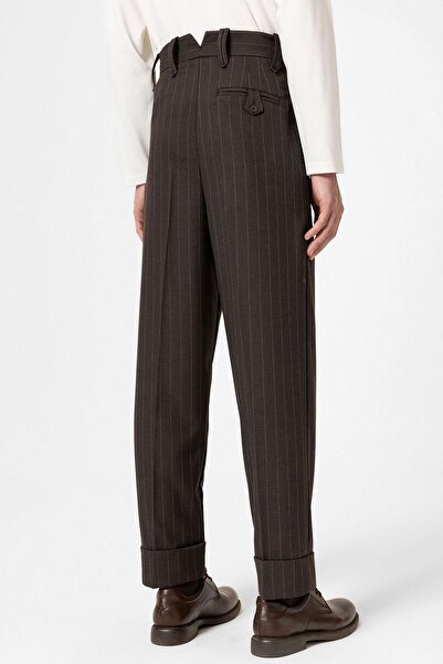 S13 Store Yüksek Bel Çizgili Relaxed Fit Erkek Pantolon