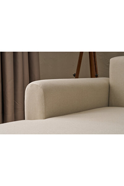 Rabi Mane Yataklı Köşe Koltuk Krem Sol
