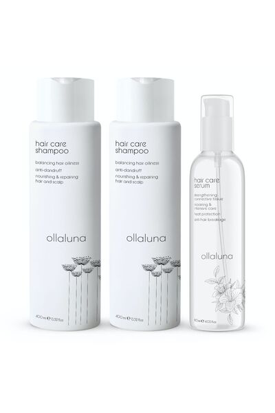 ollaluna Hair Care Shampoo 400 ml Şampuan X2 Ollaluna Hair Care Serum Saç Ser...