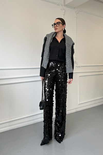 MAGARDE Sequined Special Series Trousers - Black