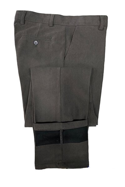 DostumGiyim Erkek Klasik Kesim Içi Polarlı Kahverengi -lacivert- Gri Kadife Pantolon Özel Büyük Bedn