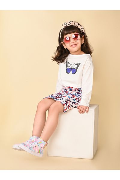 LilPicks By Styli Graphic Print T-Shirt & Skirt Co-Ords Set