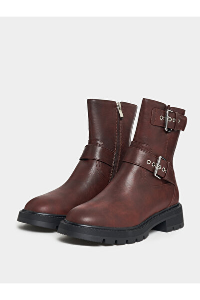 Raid By Styli Side Buckle Accent Biker Ankle Boots