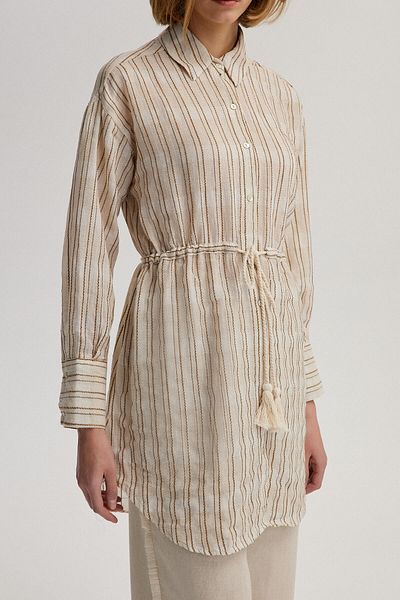 Touché Privé WAIST SMOOTH LINEN TEXTURED SHIRT