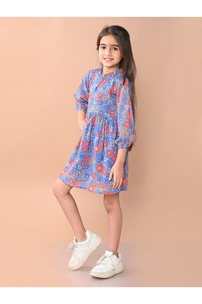 LilPicks By Styli Floral Print Fit & Flare Dress