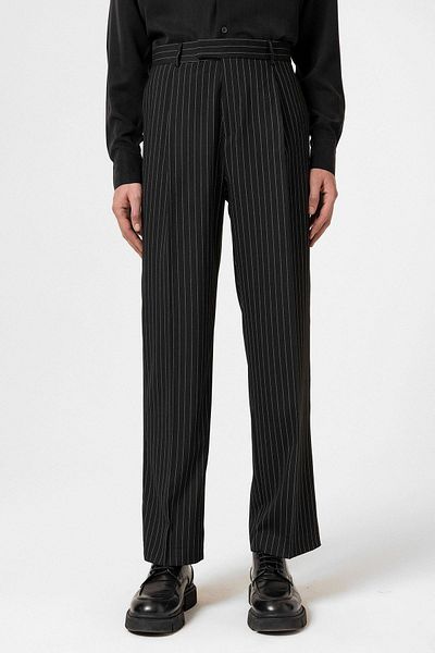 Antioch Black Striped Relaxed Fit Men's Trousers