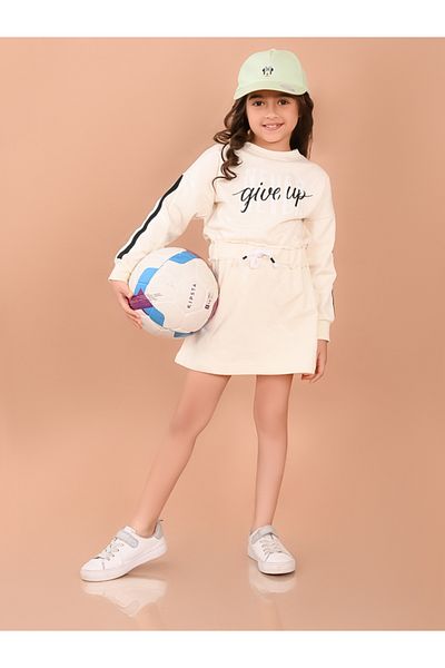 LilPicks By Styli Slogan Print Knee Length Dress