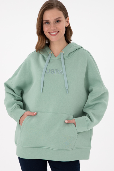 U.S. Polo Assn. Γυναικείο φούτερ με κουκούλα Aqua Green 50292370-VR048